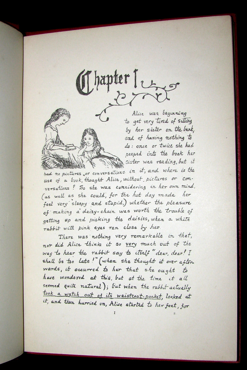 1886 Rare First Edition - Alice's Adventures Under Ground illustrated by Lewis Carroll.