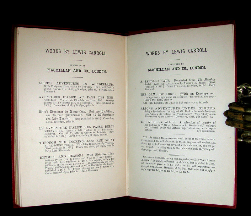 1886 Rare First Edition - Alice's Adventures Under Ground illustrated by Lewis Carroll.