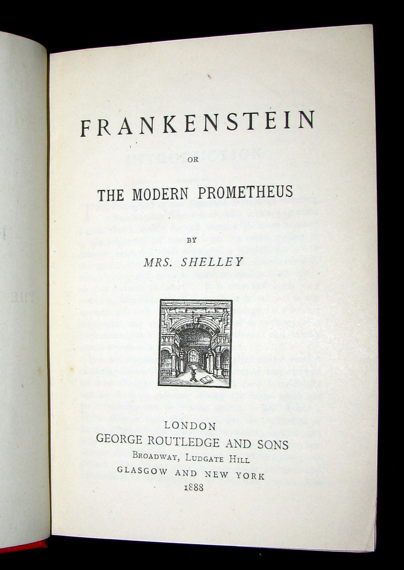 1888 Rare Book - FRANKENSTEIN or The Modern Prometheus by Mrs. Shelley.