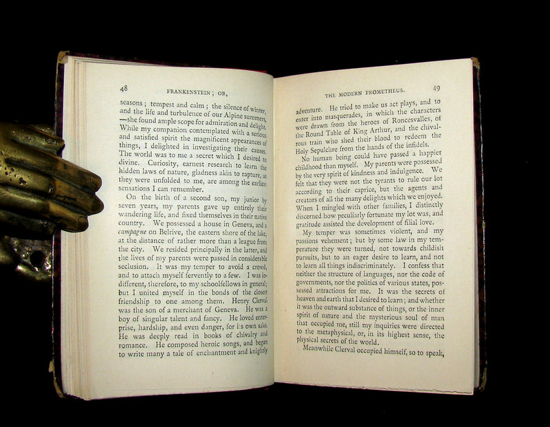 1888 Rare Book - FRANKENSTEIN or The Modern Prometheus by Mrs. Shelley.