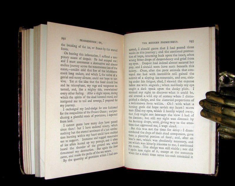 1888 Rare Book - FRANKENSTEIN or The Modern Prometheus by Mrs. Shelley.
