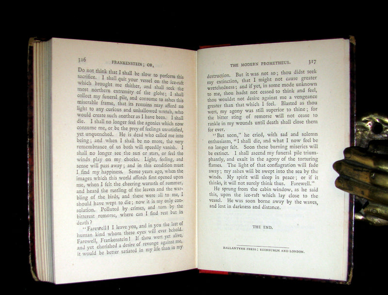 1888 Rare Book - FRANKENSTEIN or The Modern Prometheus by Mrs. Shelley.