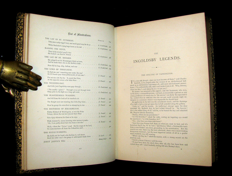1877 Beautiful Gilbert & Field Binding - INGOLDSBY LEGENDS Illustrated by Cruikshank, Leech and Tenniel.
