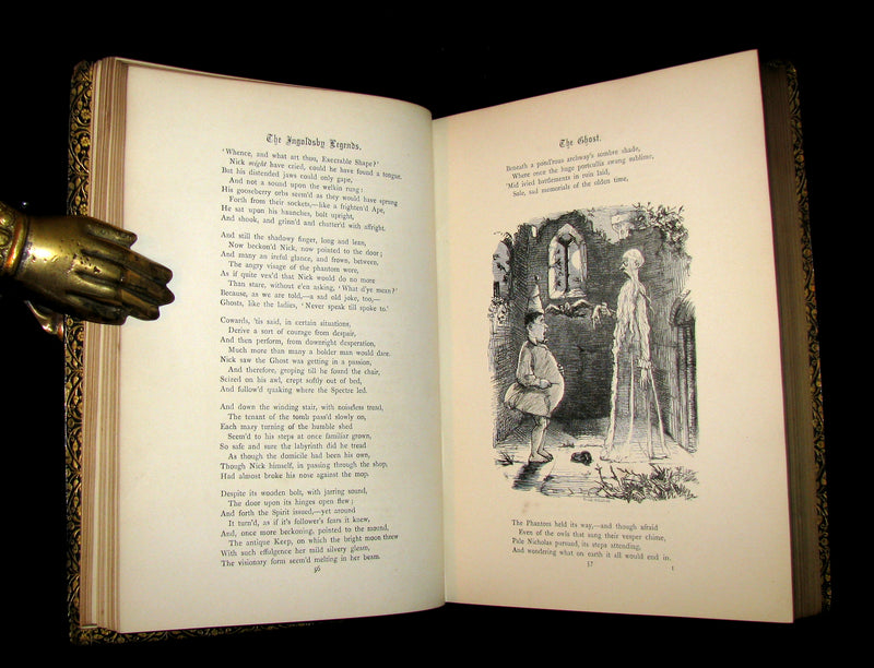 1877 Beautiful Gilbert & Field Binding - INGOLDSBY LEGENDS Illustrated by Cruikshank, Leech and Tenniel.