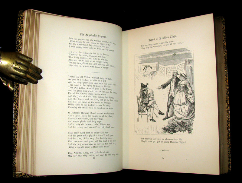 1877 Beautiful Gilbert & Field Binding - INGOLDSBY LEGENDS Illustrated by Cruikshank, Leech and Tenniel.