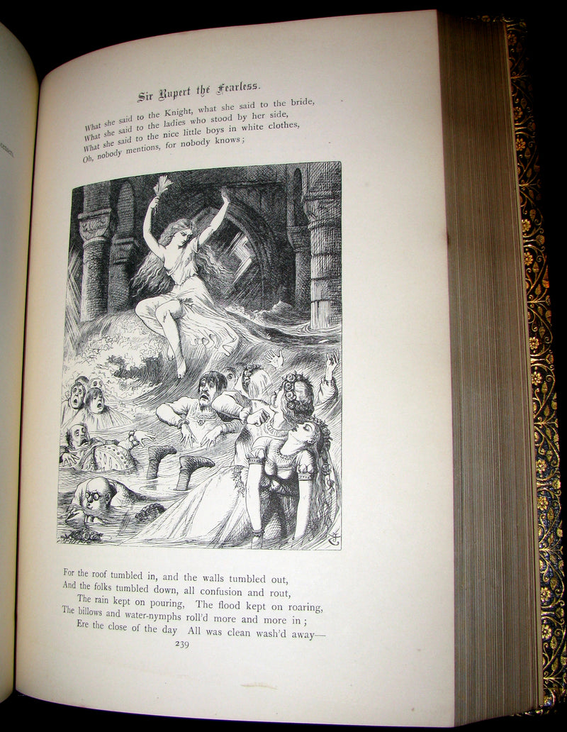 1877 Beautiful Gilbert & Field Binding - INGOLDSBY LEGENDS Illustrated by Cruikshank, Leech and Tenniel.