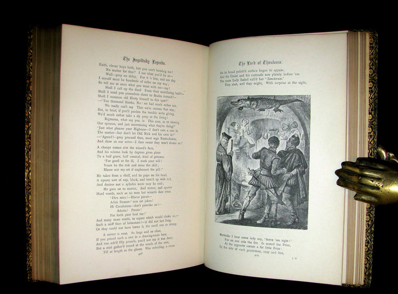 1877 Beautiful Gilbert & Field Binding - INGOLDSBY LEGENDS Illustrated by Cruikshank, Leech and Tenniel.
