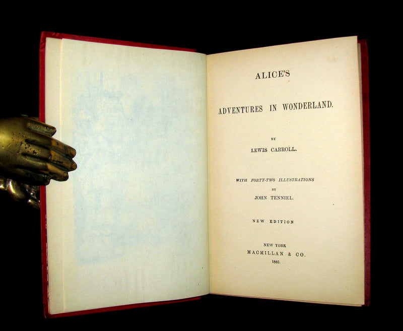 1882 Rare Victorian Book - Alice's Adventures in Wonderland by Lewis Carroll.