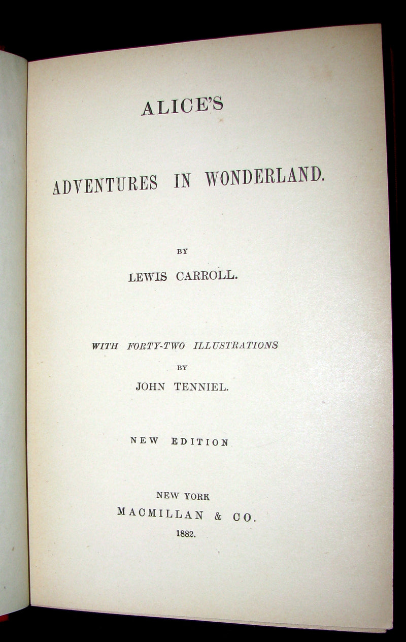 1882 Rare Victorian Book - Alice's Adventures in Wonderland by Lewis Carroll.