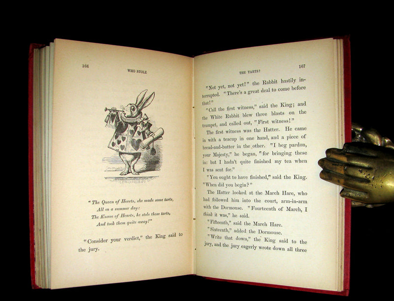 1882 Rare Victorian Book - Alice's Adventures in Wonderland by Lewis Carroll.