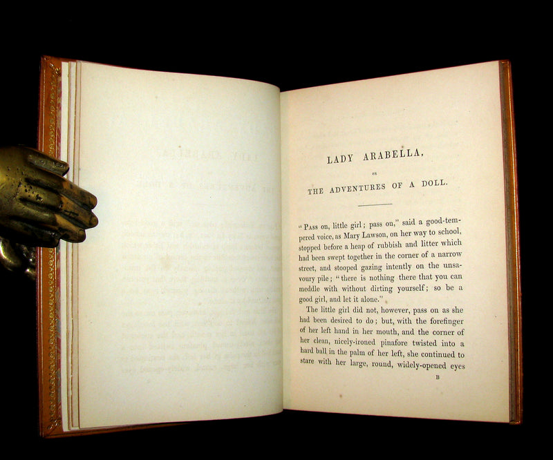 1856 Beautiful Worsfold Binding - Lady ARABELLA Or The ADVENTURES OF A DOLL Illustrated by Cruikshank. First Edition.