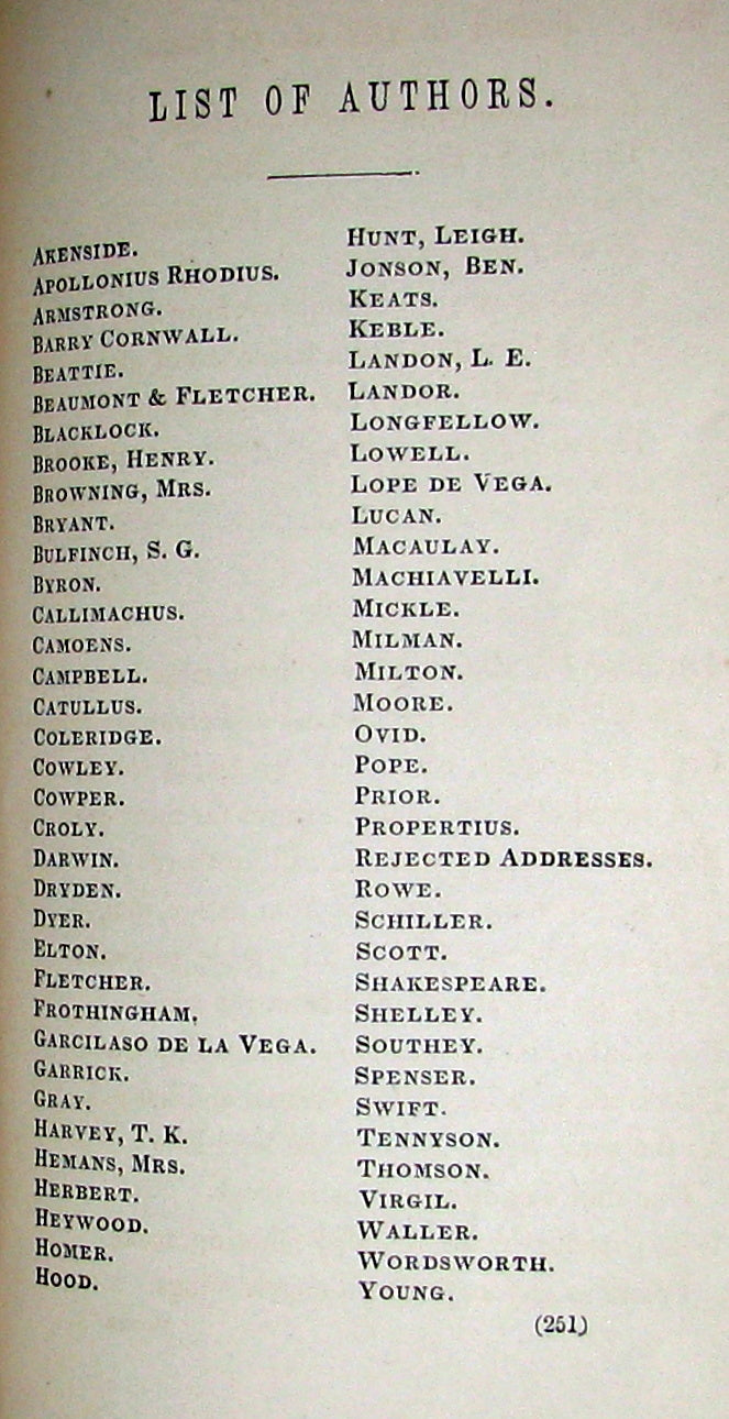 1863 Rare Book - Poetry of the AGE of FABLE - The Legends of Classical Mythology.
