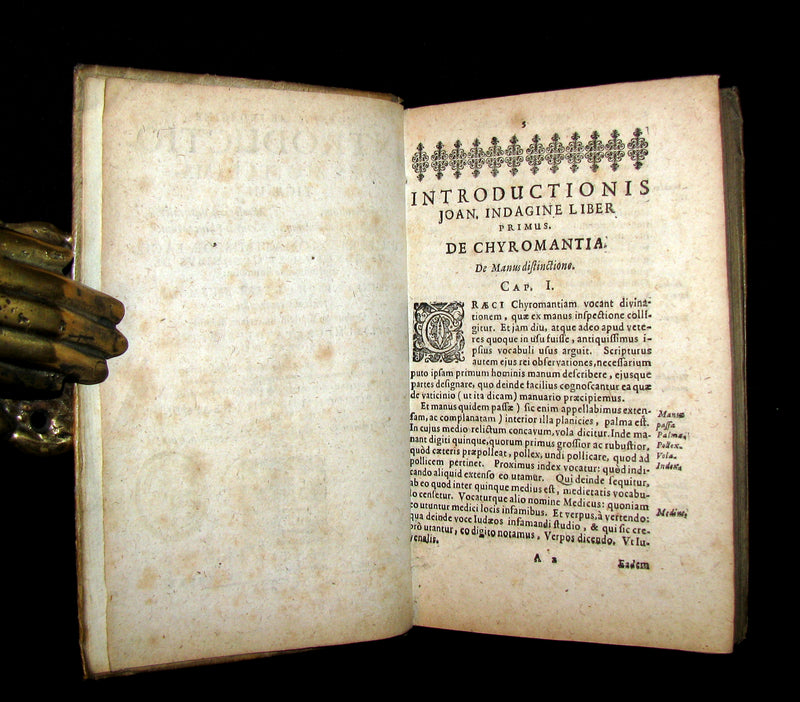 1630 Rare Latin Vellum Book - Indagine's CHIROMANCY, PHYSIOGNOMY & ASTROLOGY.