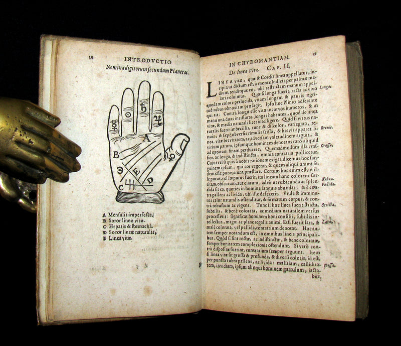 1630 Rare Latin Vellum Book - Indagine's CHIROMANCY, PHYSIOGNOMY & ASTROLOGY.