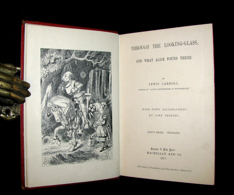 1877 Rare Victorian Book - Through the Looking Glass, and What Alice Found There by Lewis Carroll.