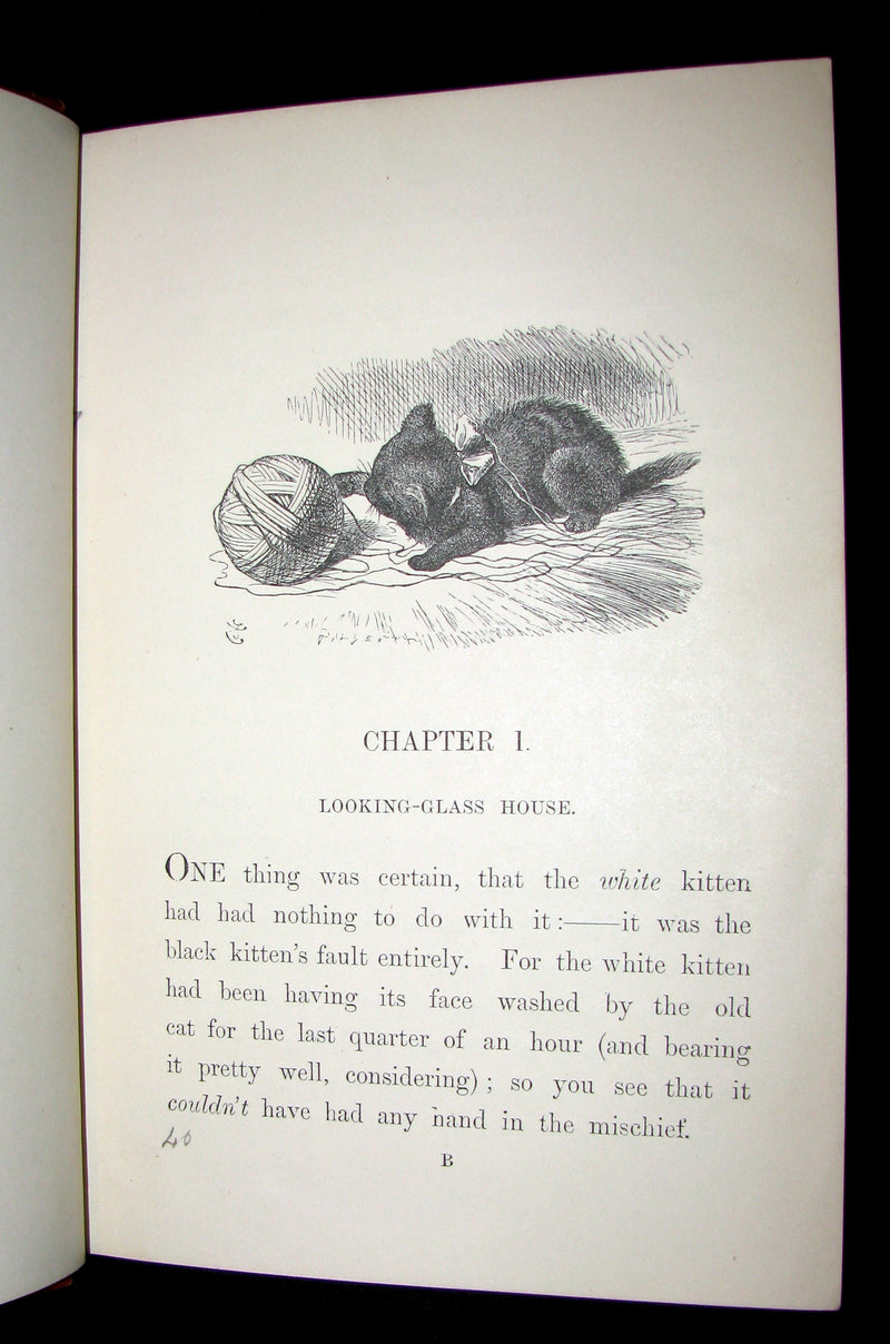 1877 Rare Victorian Book - Through the Looking Glass, and What Alice Found There by Lewis Carroll.