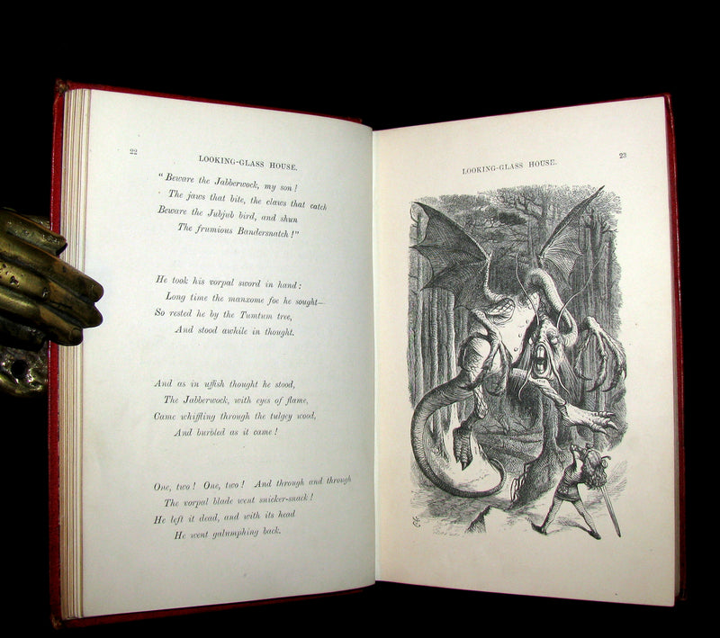 1877 Rare Victorian Book - Through the Looking Glass, and What Alice Found There by Lewis Carroll.