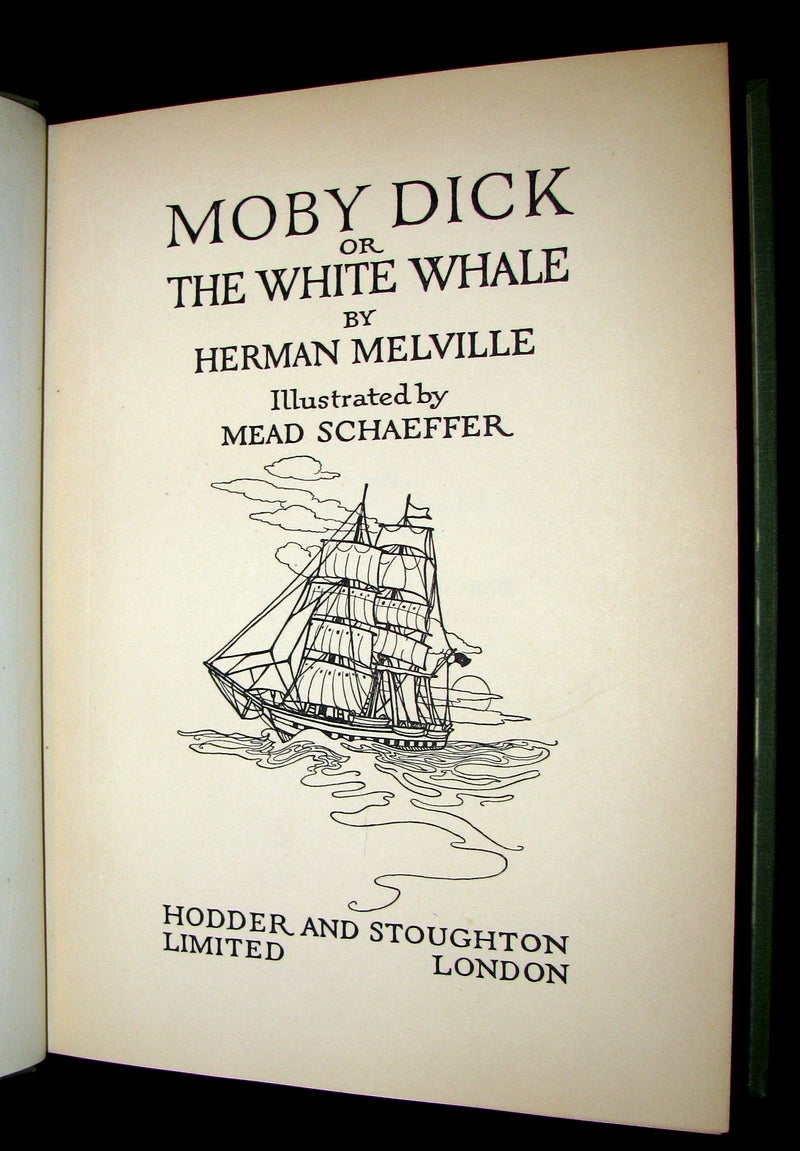 1930 Scarce Edition - MOBY DICK or The White Whale by Herman Melville illustrated by Mead Schaeffer.
