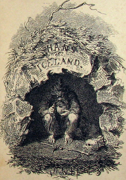 1825 Rare First English Edition - Hans of Iceland by Victor Hugo. Illustrated by Cruikshank.