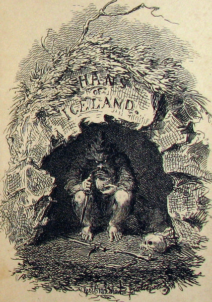 1825 Rare First English Edition - Hans of Iceland by Victor Hugo. Illustrated by Cruikshank.