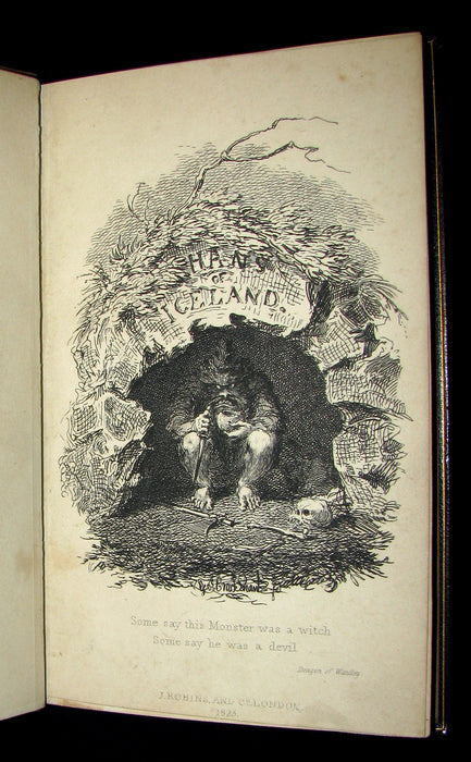 1825 Rare First English Edition - Hans of Iceland by Victor Hugo. Illustrated by Cruikshank.