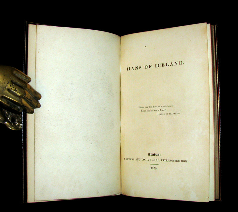 1825 Rare First English Edition - Hans of Iceland by Victor Hugo. Illustrated by Cruikshank.