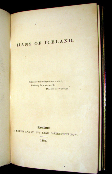 1825 Rare First English Edition - Hans of Iceland by Victor Hugo. Illustrated by Cruikshank.