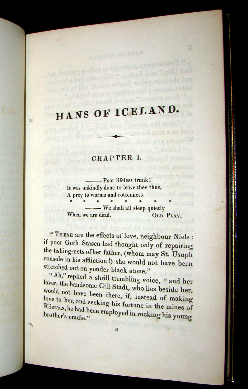 1825 Rare First English Edition - Hans of Iceland by Victor Hugo. Illustrated by Cruikshank.