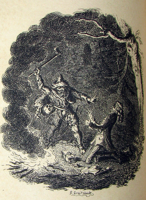 1825 Rare First English Edition - Hans of Iceland by Victor Hugo. Illustrated by Cruikshank.