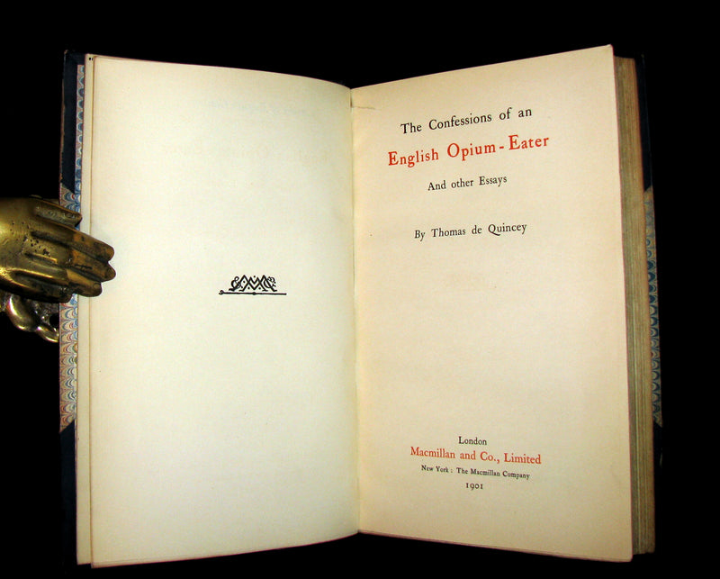 1901 Rare Book bound by Sangorski & Sutcliffe - Confessions of an English Opium-Eater by De Quincey.