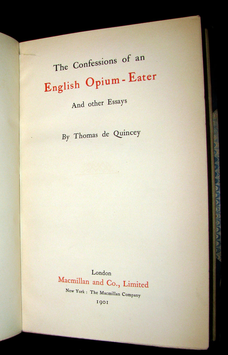 1901 Rare Book bound by Sangorski & Sutcliffe - Confessions of an English Opium-Eater by De Quincey.