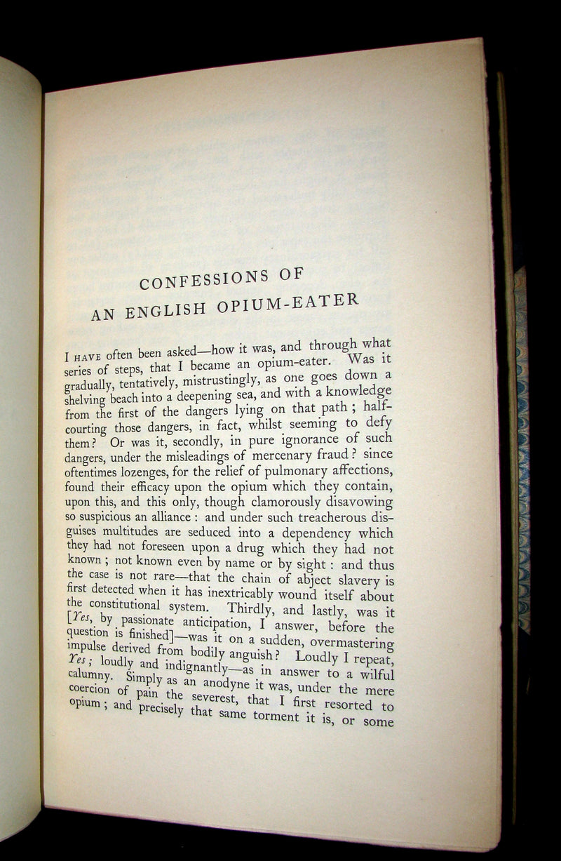 1901 Rare Book bound by Sangorski & Sutcliffe - Confessions of an English Opium-Eater by De Quincey.