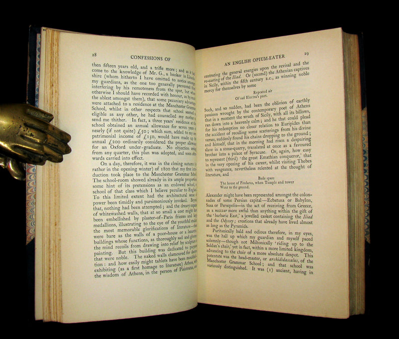 1901 Rare Book bound by Sangorski & Sutcliffe - Confessions of an English Opium-Eater by De Quincey.