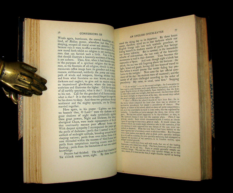 1901 Rare Book bound by Sangorski & Sutcliffe - Confessions of an English Opium-Eater by De Quincey.