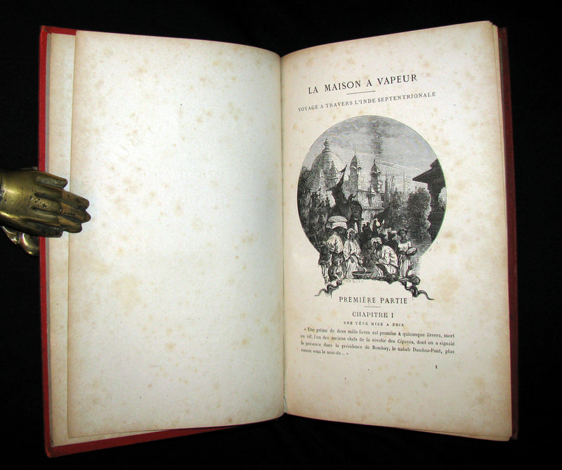 1898 Rare French Book - JULES VERNE - The Steam House - La Maison à Vapeur. Hetzel Illustrated.
