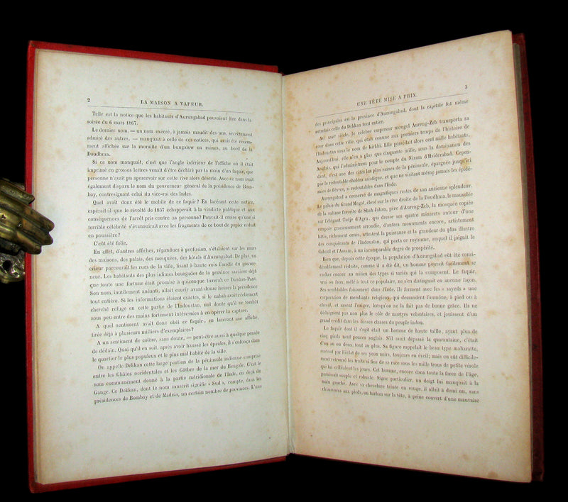 1898 Rare French Book - JULES VERNE - The Steam House - La Maison à Vapeur. Hetzel Illustrated.