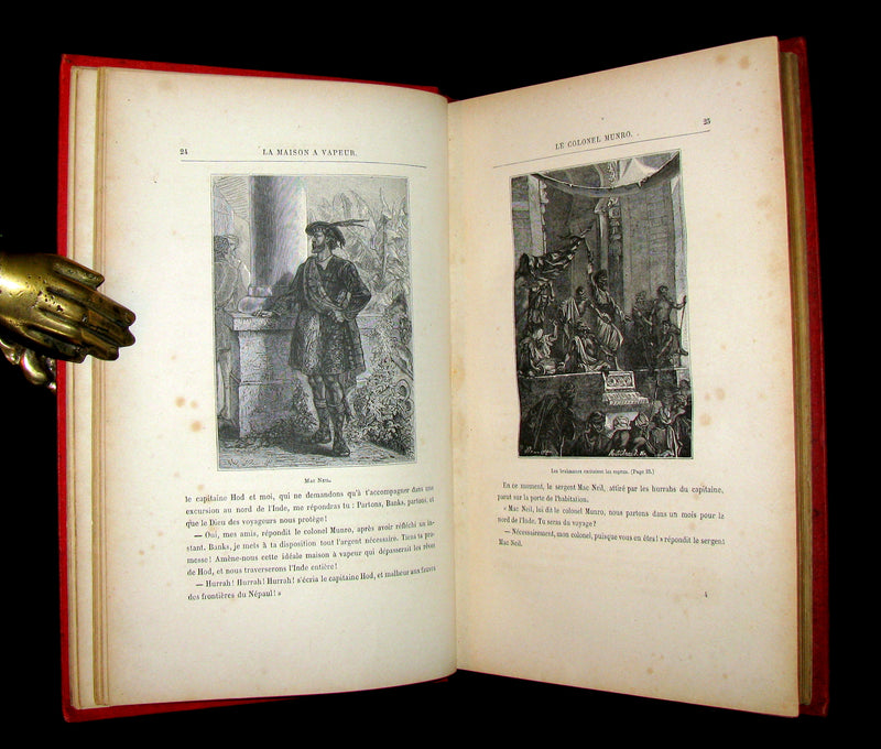 1898 Rare French Book - JULES VERNE - The Steam House - La Maison à Vapeur. Hetzel Illustrated.