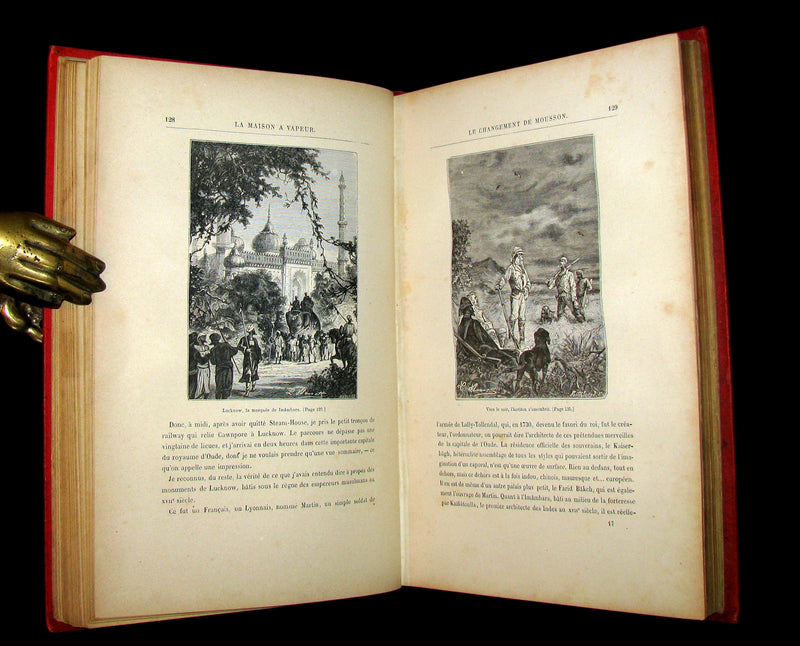 1898 Rare French Book - JULES VERNE - The Steam House - La Maison à Vapeur. Hetzel Illustrated.