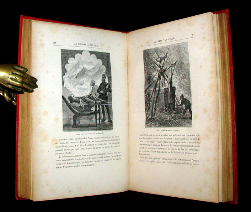 1898 Rare French Book - JULES VERNE - The Steam House - La Maison à Vapeur. Hetzel Illustrated.