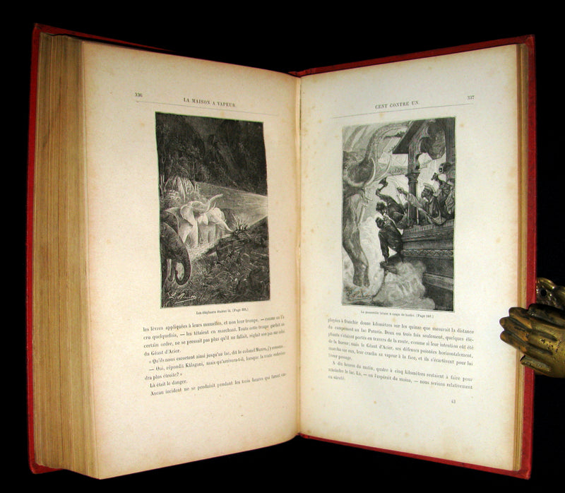 1898 Rare French Book - JULES VERNE - The Steam House - La Maison à Vapeur. Hetzel Illustrated.