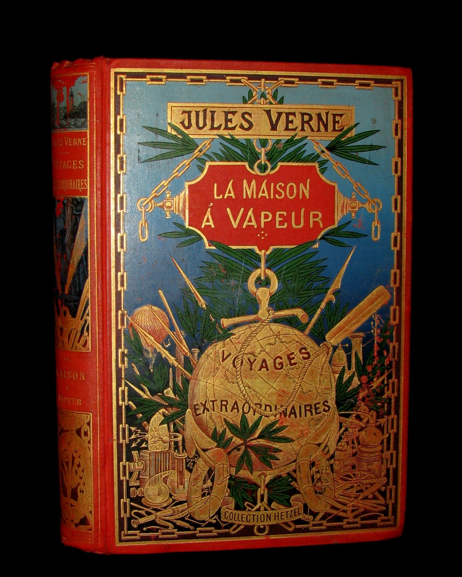1898 Rare French Book - JULES VERNE - The Steam House - La Maison à Vapeur. Hetzel Illustrated.