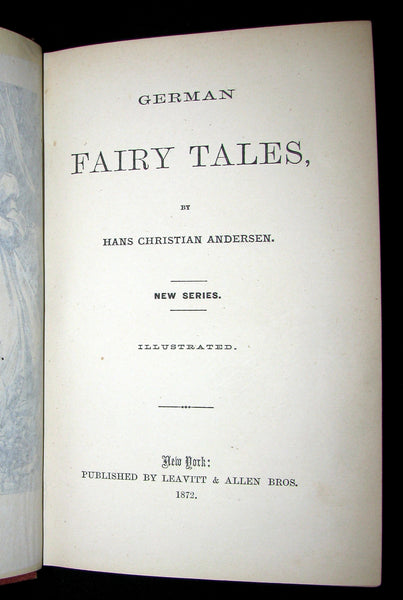 1872 Rare Book - Hans Christian Andersen - German FAIRY TALES illustrated.