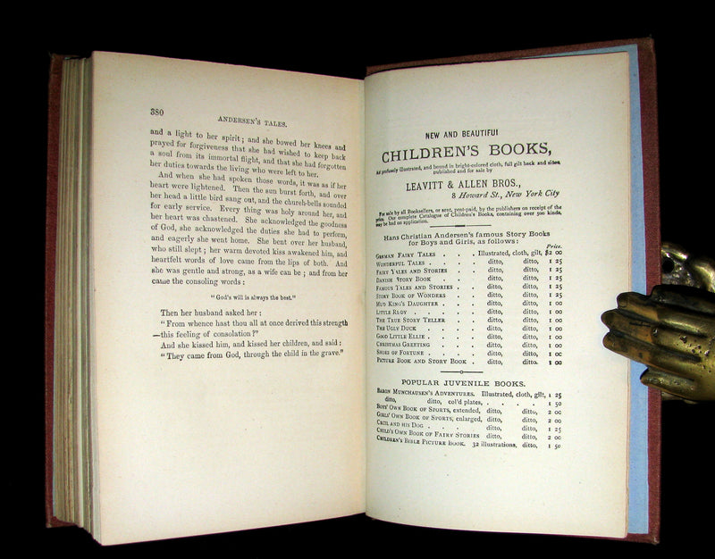 1872 Rare Book - Hans Christian Andersen - German FAIRY TALES illustrated.