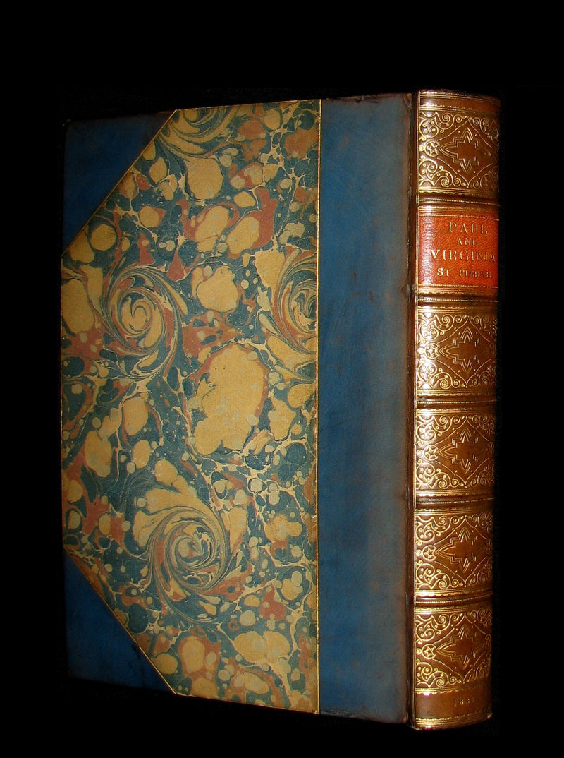 1839 Nice RIVIERE Binding - 1st Edition - PAUL and VIRGINIA by Bernardin De St Pierre.