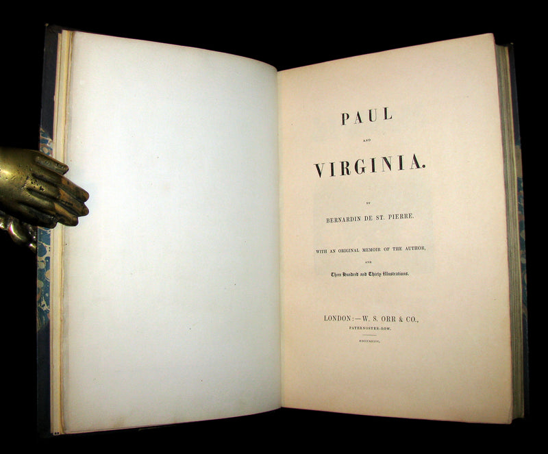 1839 Nice RIVIERE Binding - 1st Edition - PAUL and VIRGINIA by Bernardin De St Pierre.