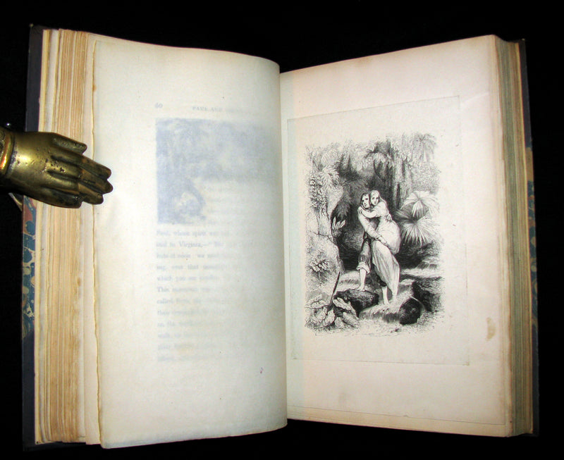 1839 Nice RIVIERE Binding - 1st Edition - PAUL and VIRGINIA by Bernardin De St Pierre.