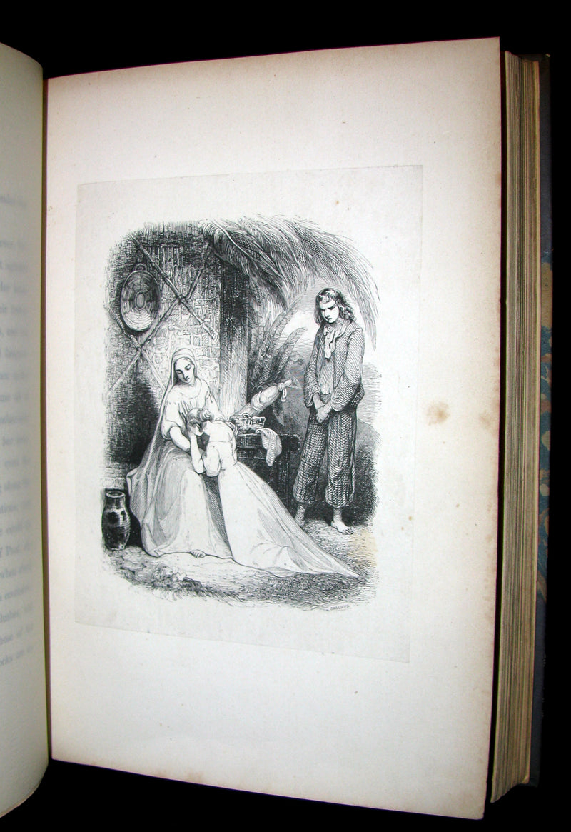1839 Nice RIVIERE Binding - 1st Edition - PAUL and VIRGINIA by Bernardin De St Pierre.