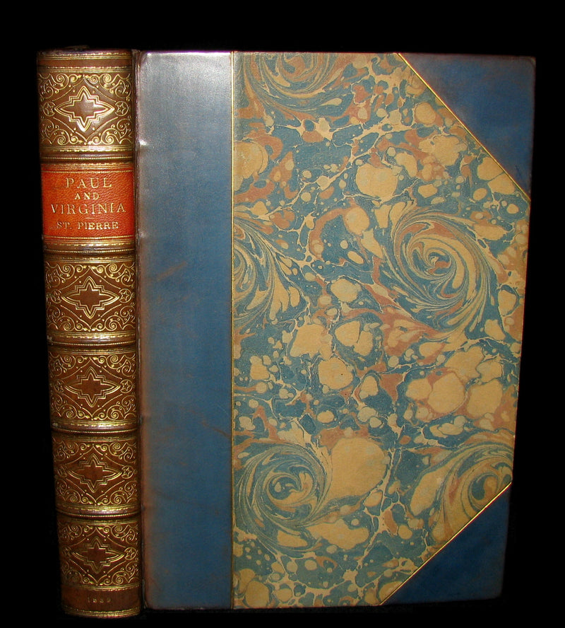 1839 Nice RIVIERE Binding - 1st Edition - PAUL and VIRGINIA by Bernardin De St Pierre.