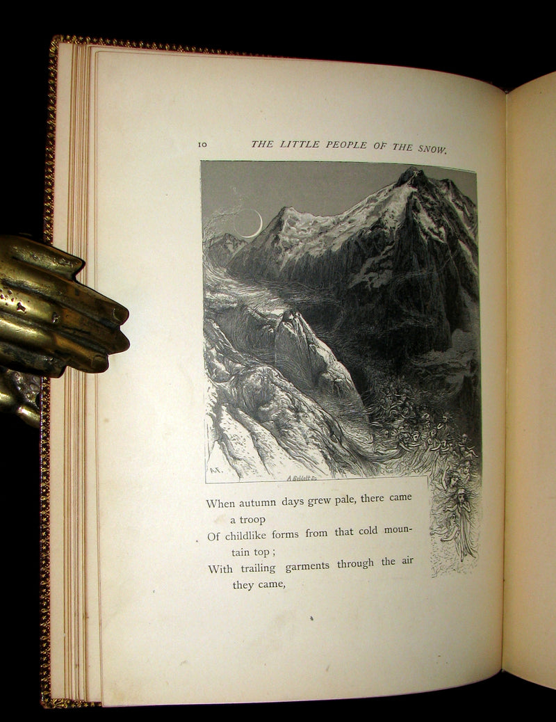 1873 Rare Romantic 1st Edition - The Little People of the Snow by William Cullen Bryant.