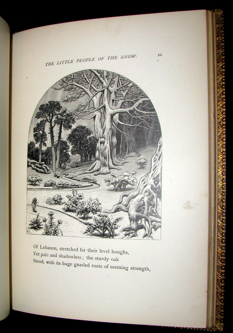 1873 Rare Romantic 1st Edition - The Little People of the Snow by William Cullen Bryant.